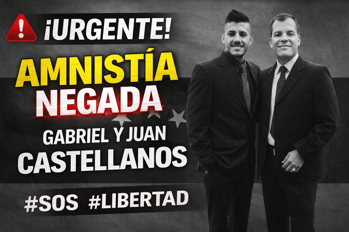🚨 Niegan amnistía a los hermanos Castellanos Chinchilla

Este 6 de marzo fue negada la solicitud de amnistía a los hermanos Gabriel y Juan Castellanos Chinchilla, quienes fueron excluidos del beneficio al alegarse que su caso no entra dentro del Artículo 8.

Sus familiares y