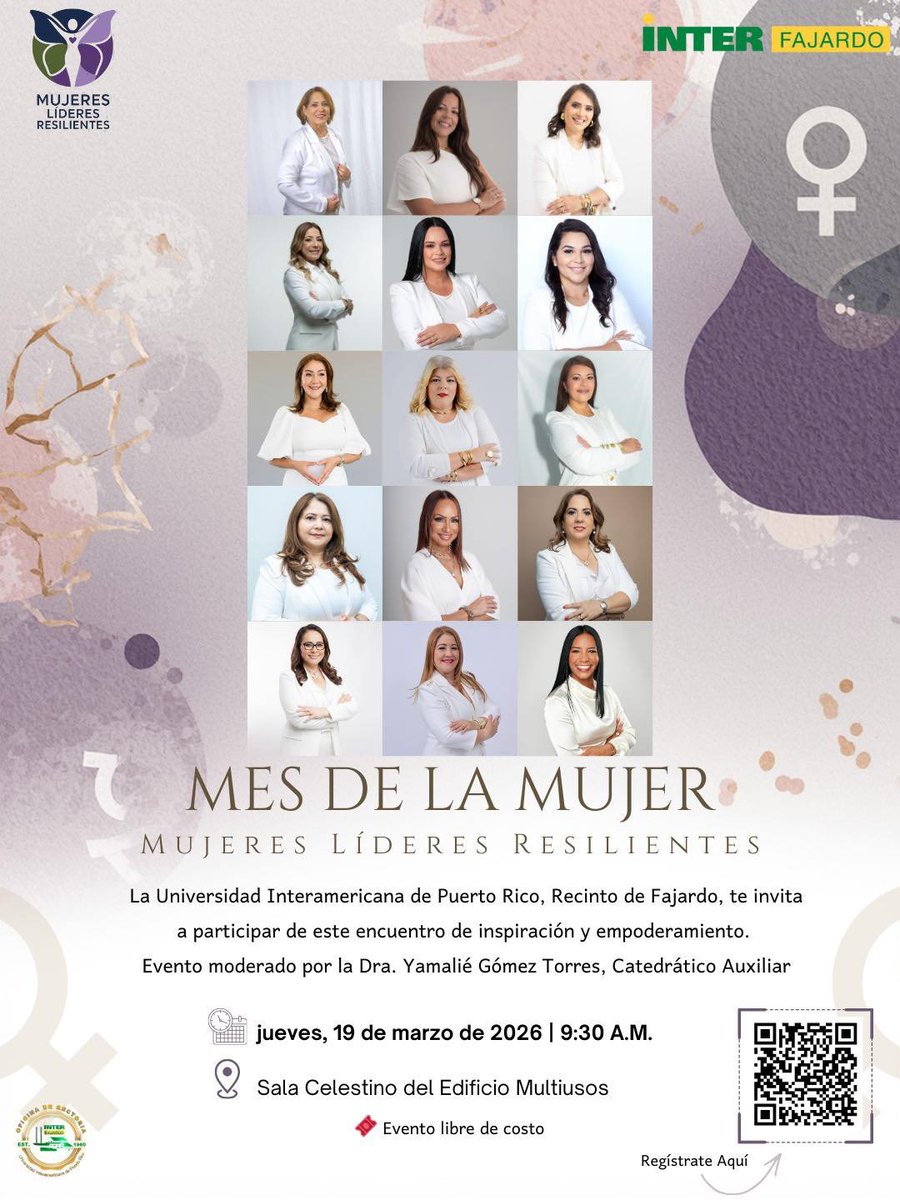 Inter_Fajardo's tweet photo. 📷Marzo: Mes de la Mujer📷
Este mes celebramos historias que inspiran, trayectorias que transforman y mujeres que lideran con resiliencia.

https://t.co/sO5yONyD2J https://t.co/AJj3nGgXtq