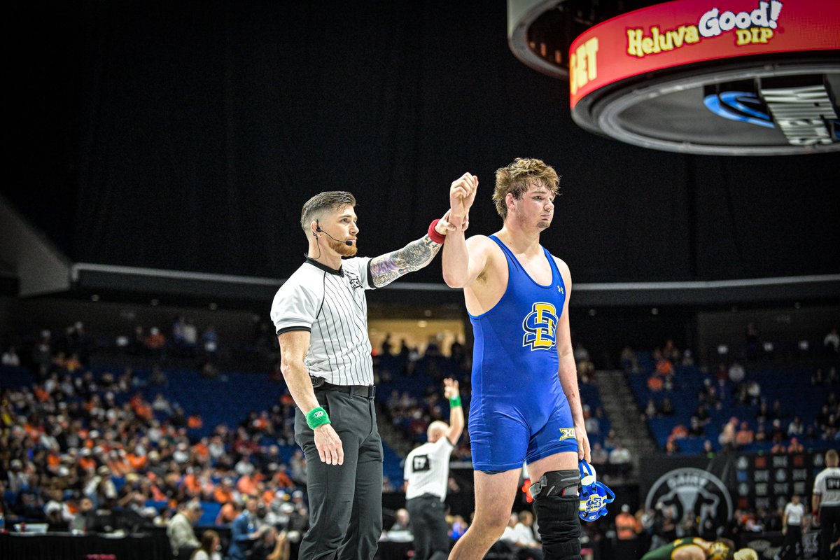 On to the semis! 🤩

Julian Tagg, Cael Swensen, &amp; Luke Rasmussen will compete in the semifinals of the Big 12 Wrestling Championships later this evening, along with five Jackrabbits who will compete in the consolations. 

#GoJacks 🐰