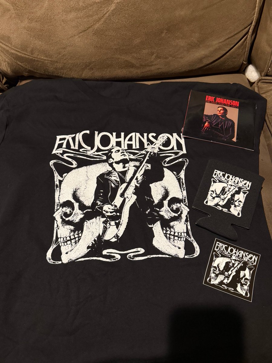 usanachris's tweet photo. Merchandise haul from the Eric Johanson concert. #LiveMusic #MerchHaul #ConcertsWithChris #Koozie https://t.co/NQhbaV1Y56