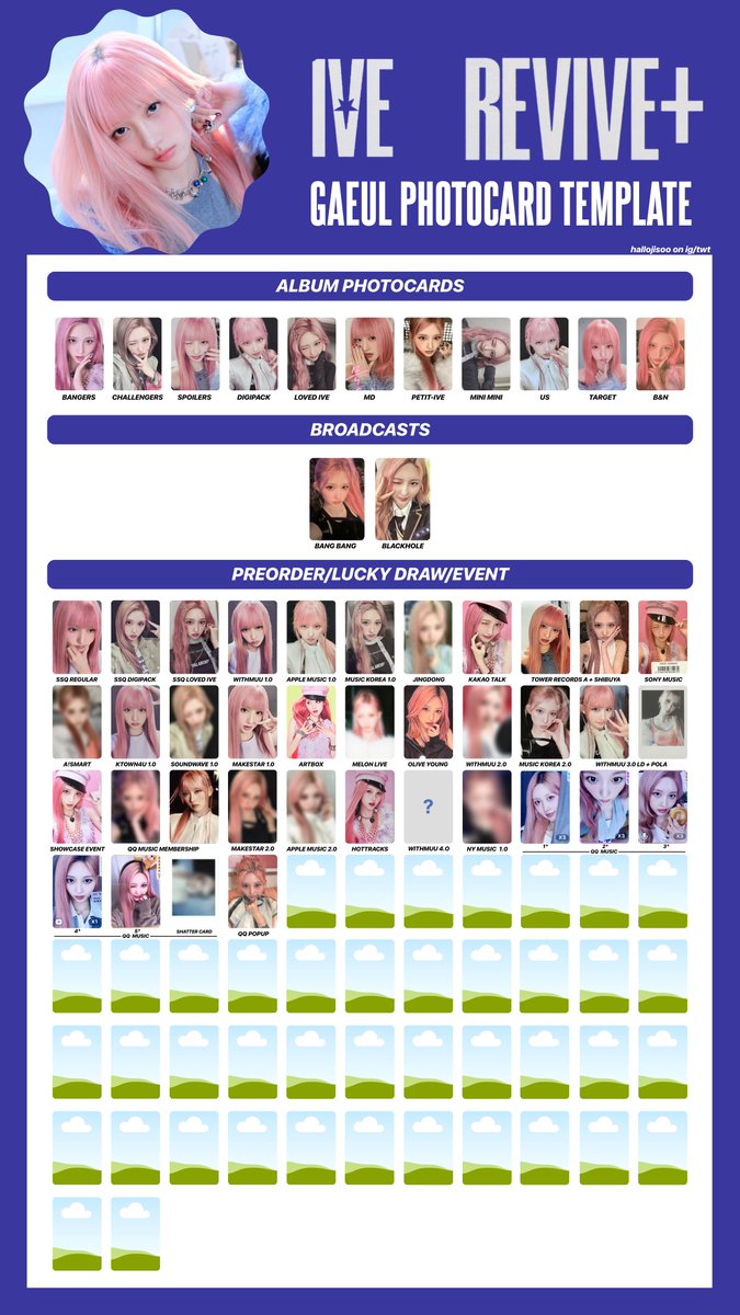 IVE REVIVE+ Full Member Photocard Template Last Update: 03/06/26