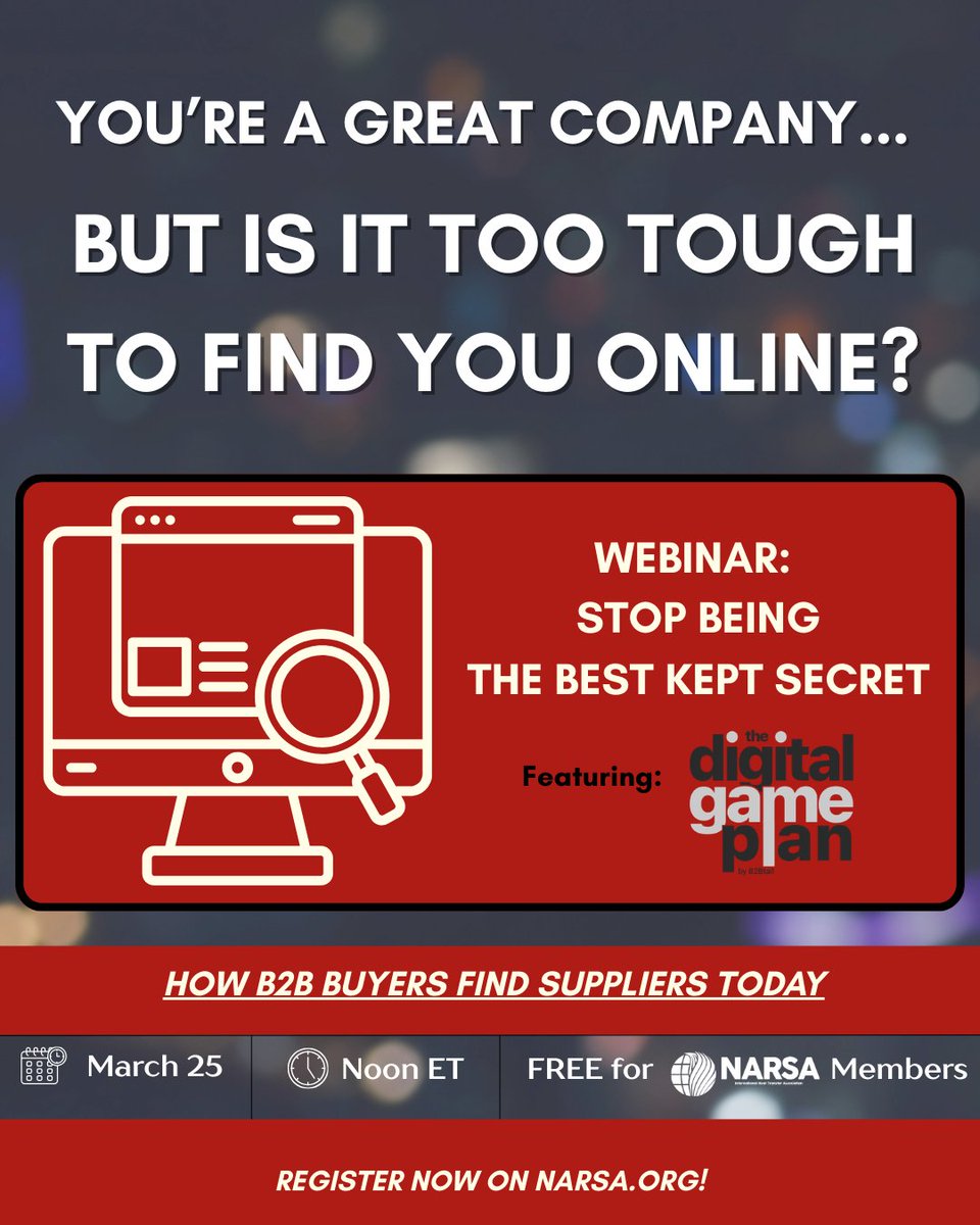 On Wednesday, March 25, 2026 at Noon ET, NARSA will host a virtual educational webinar with <a href="/B2Btail/">Curt Anderson</a>

REGISTER HERE: members.narsa.org/members/evr/re…