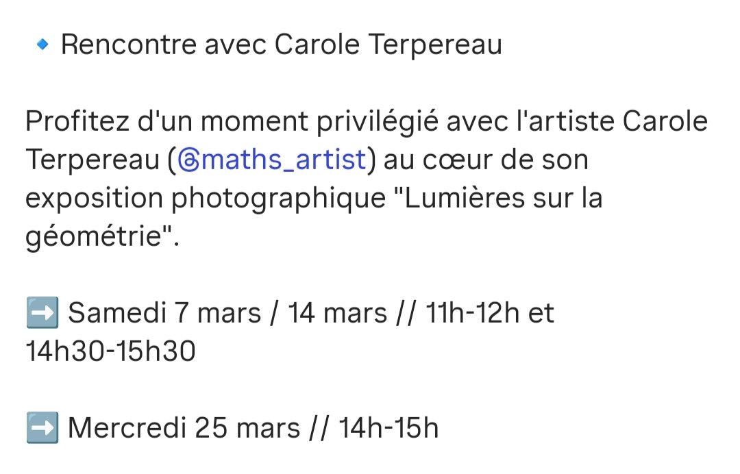 EtwTerp's tweet image. Demain je serai à la Chapelle de l'Observance @VilleDraguignan pour échanger avec les visiteurs de mon exposition "Lumières sur la géométrie".
Au plaisir de vous y retrouver !
#mathsartist #exposition #exhibition #draguignan #photographie