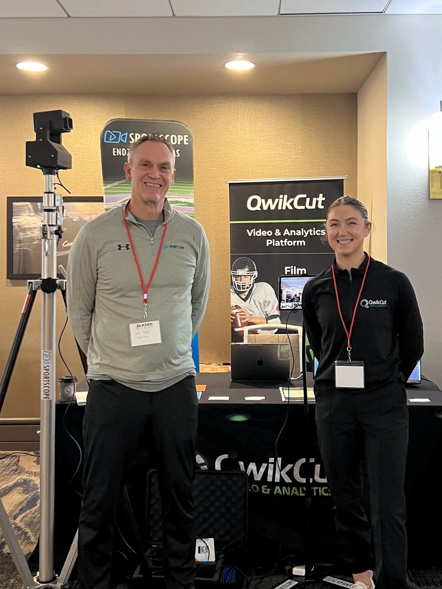 QwikCutSports's tweet photo. QwikCut and @SportScopeLive are here at @GlazierClinics Chicago talking to coaches about their game-film needs. 

Stop by to learn about advanced stats, recruiting tools, free playbook, and the NEW Smart Endzone Camera from Sport Scope with built-in EDGE Replay💥 https://t.co/3fUCvCNyBw