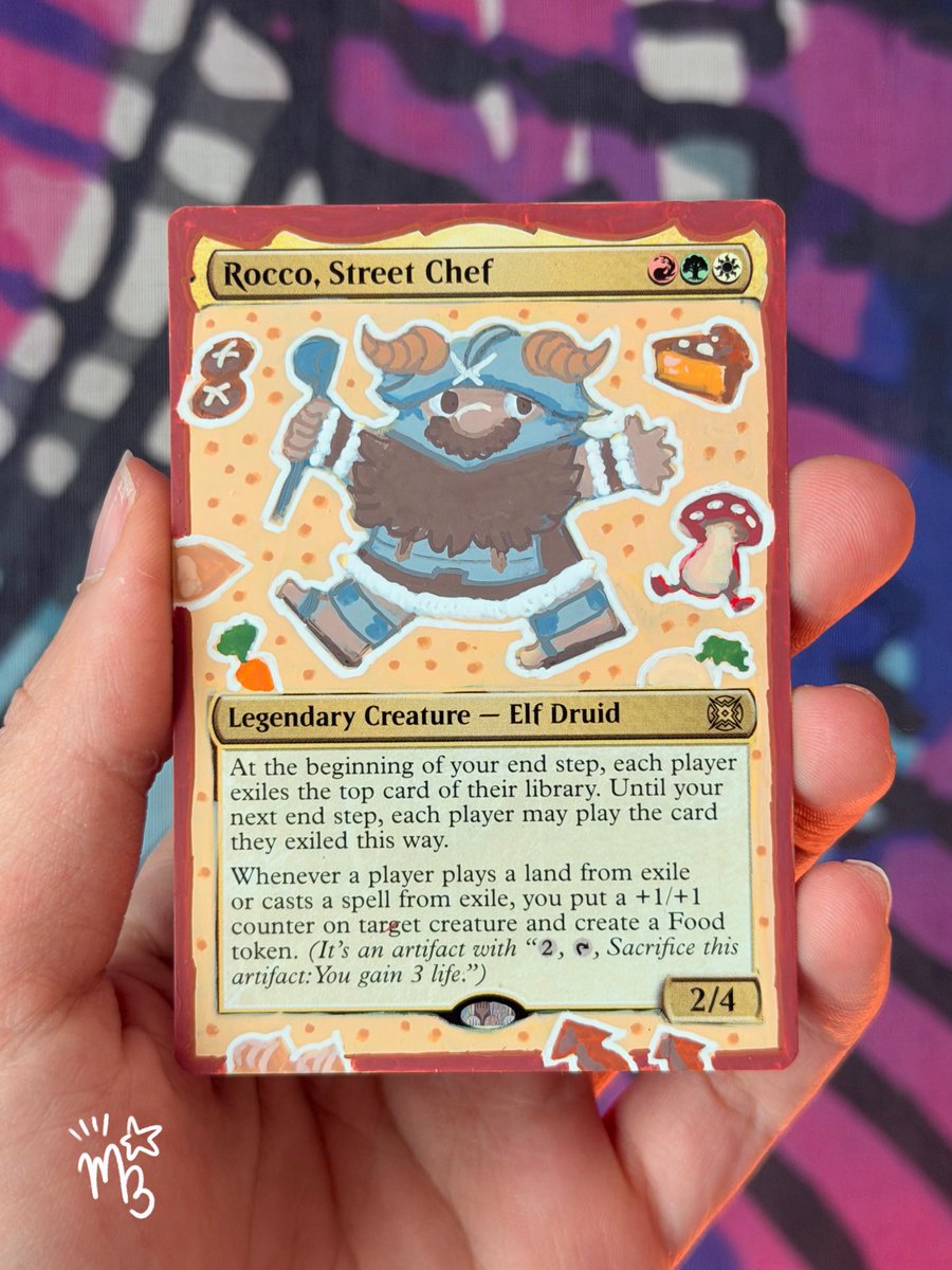 Senshi 💜 the king of dungeon cooking!! He is now the face of my Rocco chef deck 👨‍🍳 It would be fun to draw the rest of the cast in the same style!! ⭐️