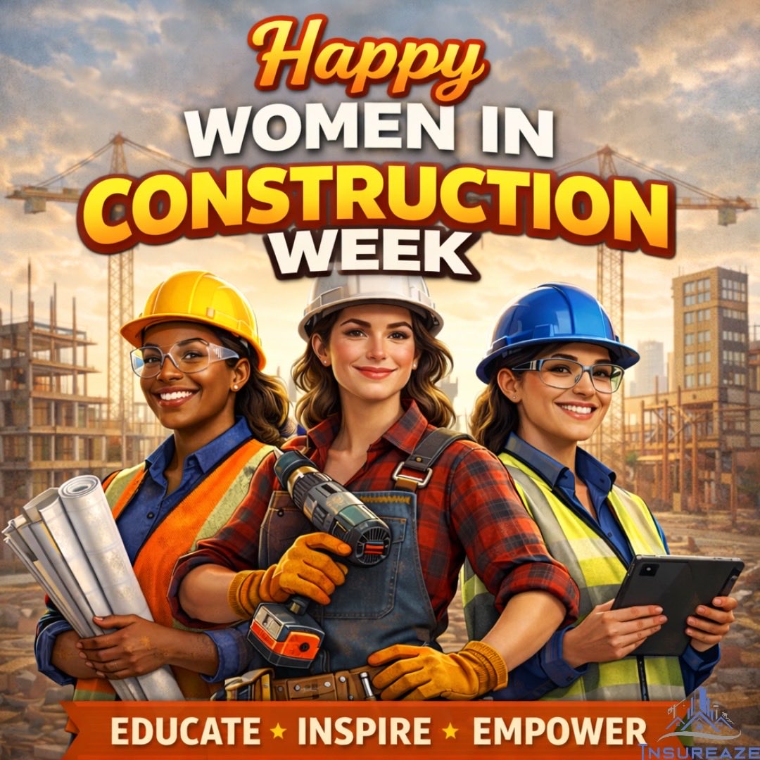 insureaze's tweet photo. Happy Women in Construction Week! 👷‍♀️🏗️
Today we celebrate the hardworking women who are building our communities, leading projects, and shaping the future of the construction industry.
#WomenInConstruction #WICWeek #WomenWhoBuild #ConstructionIndustry #SupportWomenInConstruction https://t.co/nHjEyjtjMm