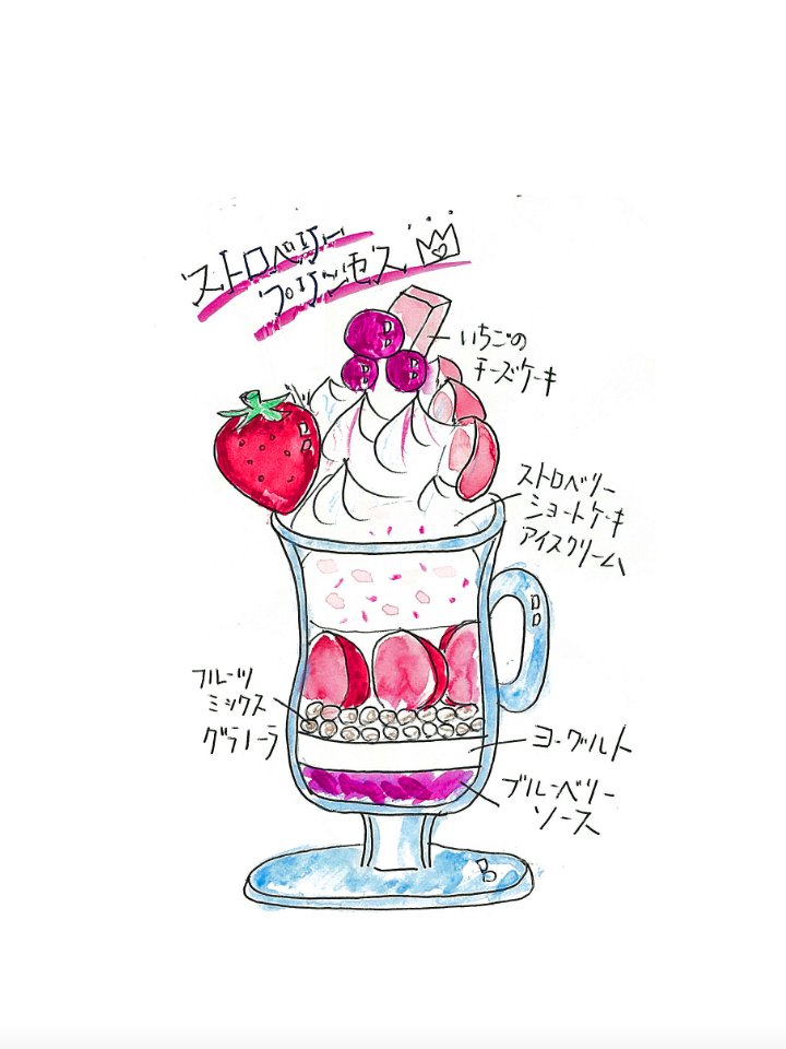 ルイジアナママ＊の2種類のいちごパフェ🍓🍓
みなさん真剣にメニューとにらめっこ😊
それぞれの特徴を図解してみました❇
よろしくお願いしま～す😊💓