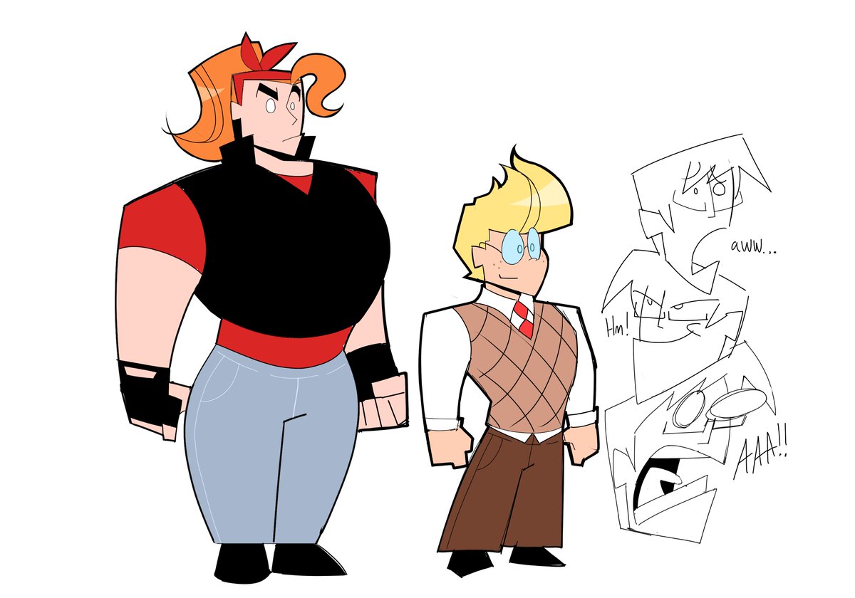 drew me a sasha and leon with a pillar of Skye heads