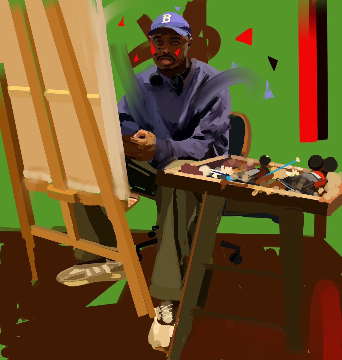 oursolz's tweet photo. Created a live portrait of my friend in his studio https://t.co/Y3BQqaudql