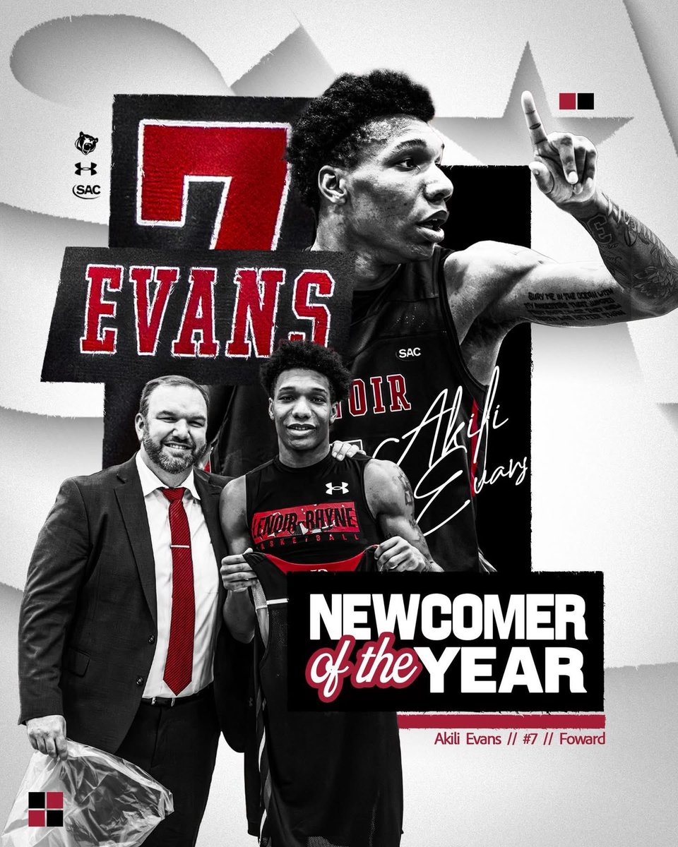 LeeAcademyHoops's tweet photo. Congratulations to Lee Academy Alum Akili Evans on being named SAC NEWCOMER OF THE YEAR! πΌπ
π 13.9 PPG | 53% FG
ποΈ All-SAC 2nd Team
πΊ SportsCenter Top 10 Alum
Akili has led Lenoir-Rhyne to a 23-7 record and the #2 seed in the tourney! #PandaPride #LeeAcademy #MarchMadness https://t.co/hH4ejsm33P