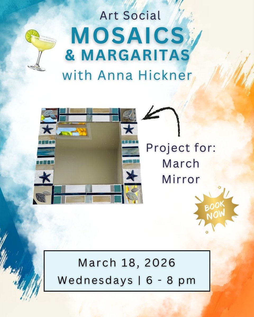 VisualArtsPG's tweet photo. MOSAICS &amp; MARGARITAS with Anna Hickner
Sign Up Here: https://t.co/mSVw0ZB30I 

VAC, 210 Maud Street, Punta Gorda, FL 33950
(941) 639-8810 | Website: https://t.co/qv5HqUF8CP https://t.co/62r389ArKW