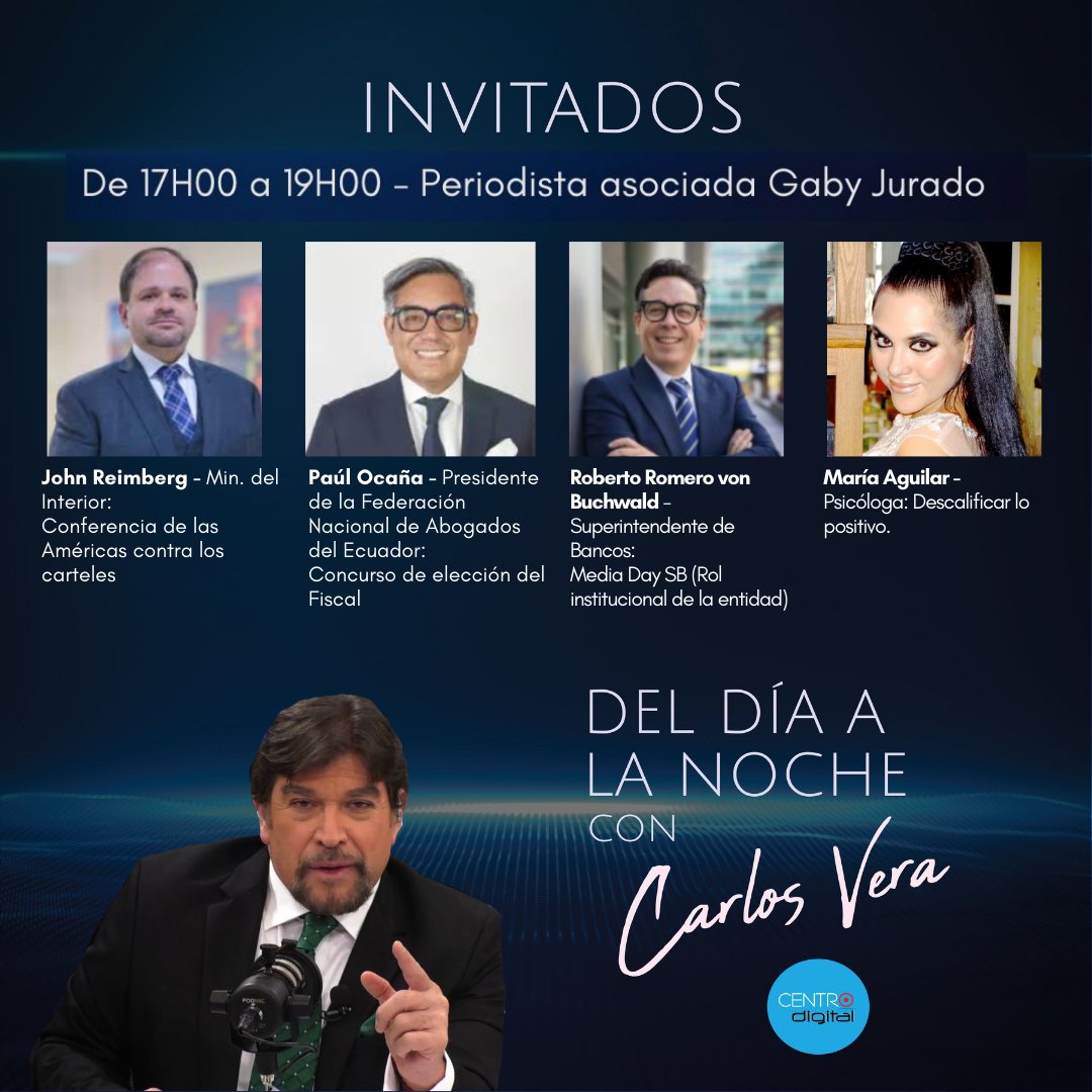 Hoy en <a href="/deldiaalanoche_/">Del Día a la Noche</a>
#EnVivo:
101.3 FM Guayas
FB: facebook.com/radiocentroec
YouTube: youtube.com/@radiocentroec