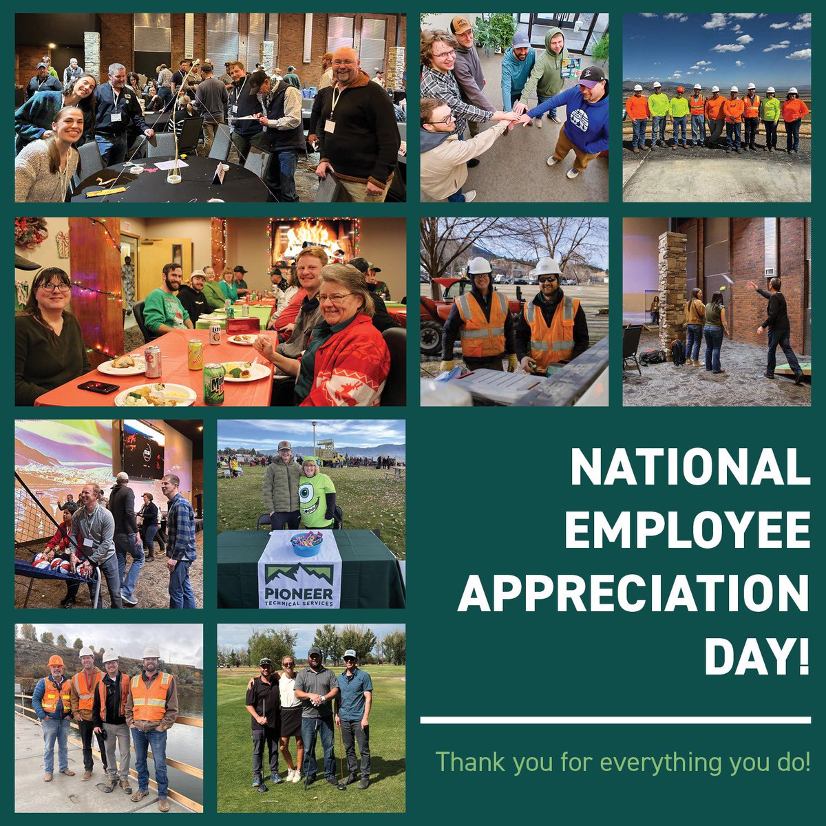 PioneerTechEng's tweet photo. Its #NationalEmployeeAppreciationDay! From accounting and IT professionals to our engineers and technicians, we are so grateful to each and every one of our employees. Your dedication and hard work drive the success of every Pioneer project—thank you for all you do! https://t.co/yqb9YKPLbZ