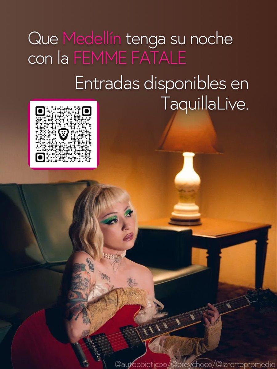 skzlaferte's tweet photo. 🚨LAFERTES LXS NECESITAMOS🚨

Mon Laferte vuelve a Medellín con su Femme Fatale Tour, pero mucha gente aún no sabe qué el concierto ya está a la venta. 

Si amas a Mon, ayúdanos a correr la voz.
Comparte estas fotos para que Medellín tenga su noche con la Femme Fatale 🎭👑. https://t.co/YuY2sxSfRa