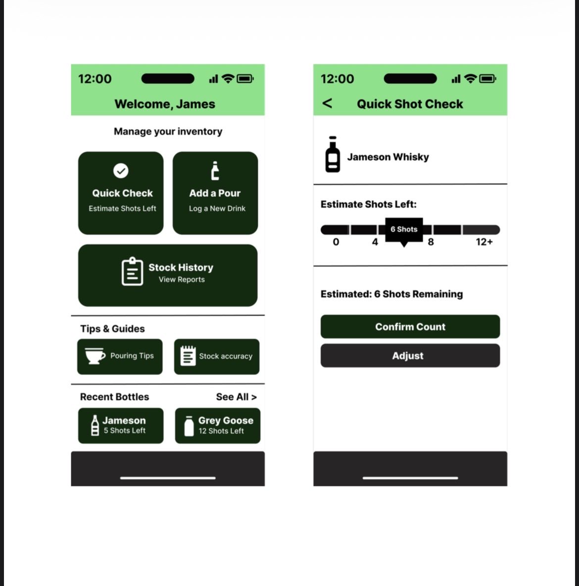 Just wrapped up my assignment 🎉

Designed a solution for bartenders who struggle to track accurate shots left in spirit bottles during service.

Great exercise in turning real problems into user-centered design. Thank you Dezin