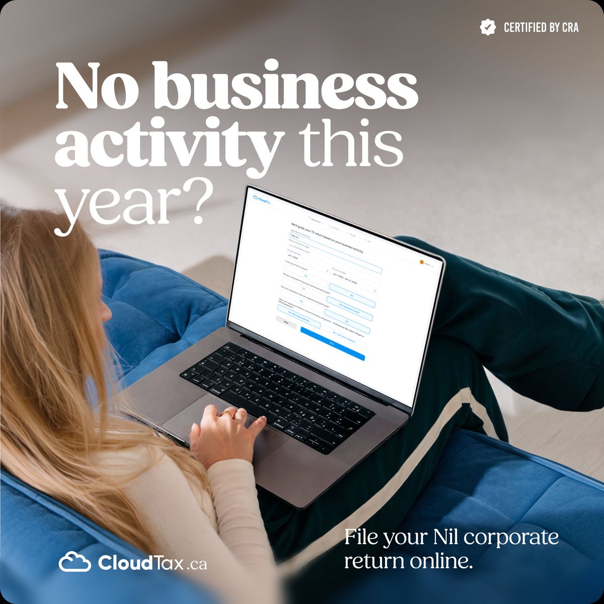 No business activity this year?

Even inactive corporations must file a tax return in Canada. CloudTax lets you submit a Nil corporate return online through a simple process.

Learn more
cloudtax.ca/t2-basic

#CorporateTaxCanada #SmallBusinessCanada #CloudTax