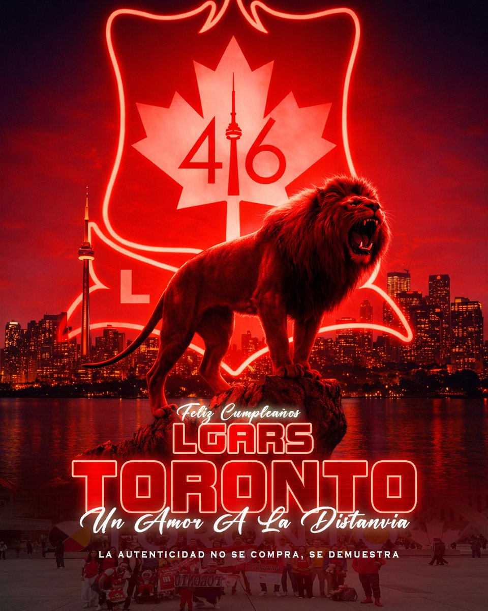 La Guardia Albi-Roja Sur le desea un feliz aniversario a <a href="/Lgars_toronto/">lgars_Toronto</a>

Un fuerte y caluroso abrazo a todos los integrantes que nos acompañan desde Toronto, manteniendo siempre el amor a la distancia, que sigan siempre defendiendo nuestros colores por todos lados.

Toronto sigue