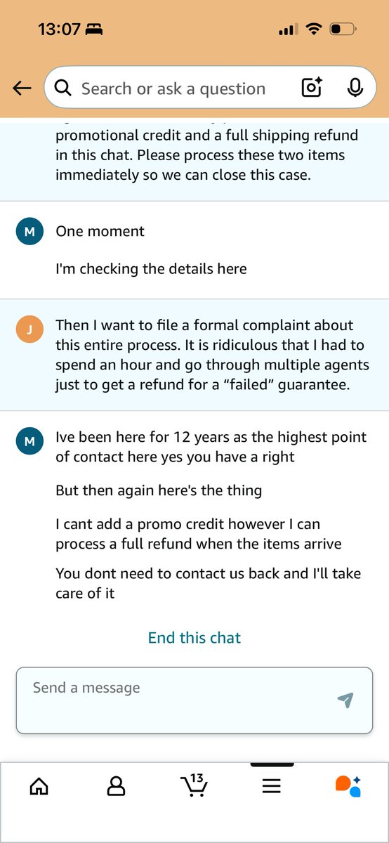 freezeblueberry's tweet photo. @AmazonHelp Your lovely supervisor lied about my payment, said shipping delay "not our fault", then hung up to dodge a refund. Still no $20 credit and no full refund mail. Is this your "12-year" leadership standard? #AmazonServiceFailure https://t.co/01gvZSyzU3