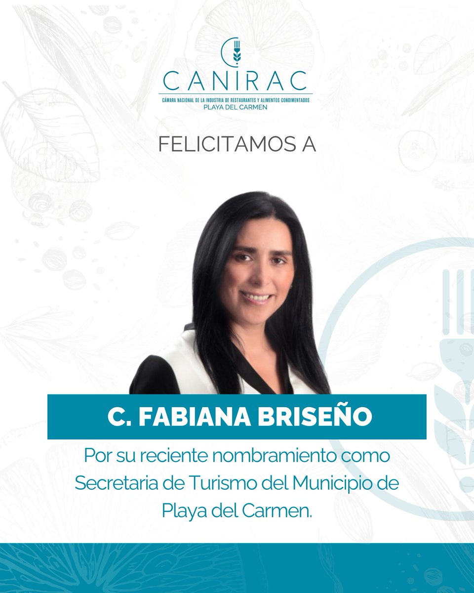 Muchas felicidades a Fabiana Briseño por su nombramiento como Secretaria de Turismo del Municipio de Playa del Carmen. 🏛️

¡Le deseamos el mayor de los éxitos en esta importante encomienda! 

#Turismo #FabianaBriseño #Liderazgo #ExcelenciaTurística #Nombramiento