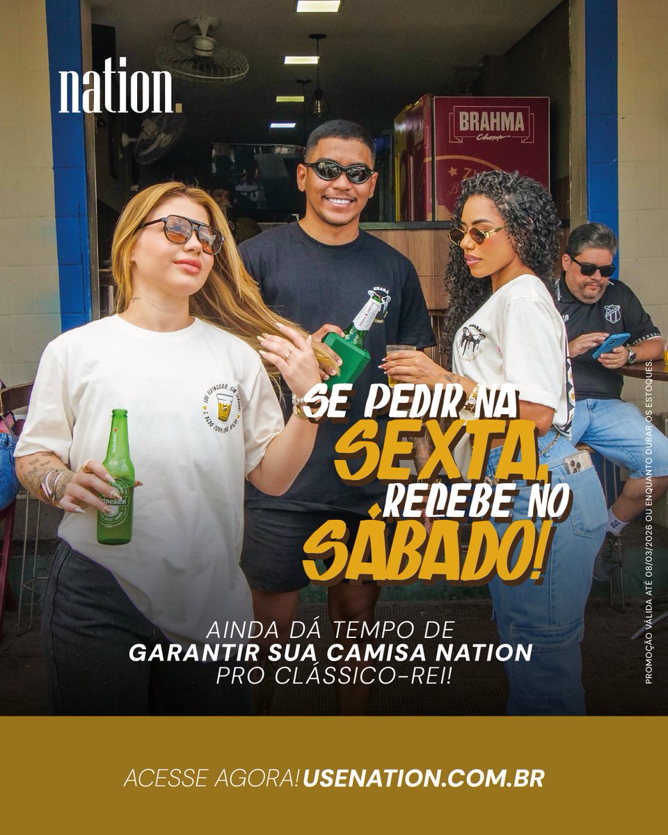 LojaNation's tweet photo. Ainda dá tempo de ir pro Clássico-Rei com sua camisa nova da Nation! ⚫⚪🔥 Se fizer seu pedindo AINDA HOJE no nosso site, você recebe no sábado. Corre lá e compra agora!

Lembrando que a promoção 𝘾𝙊𝙈𝙋𝙍𝙀 𝟮, 𝙇𝙀𝙑𝙀 𝟯* continua até domingo.

📲 https://t.co/If9c467Dga https://t.co/s7x43z6DMp
