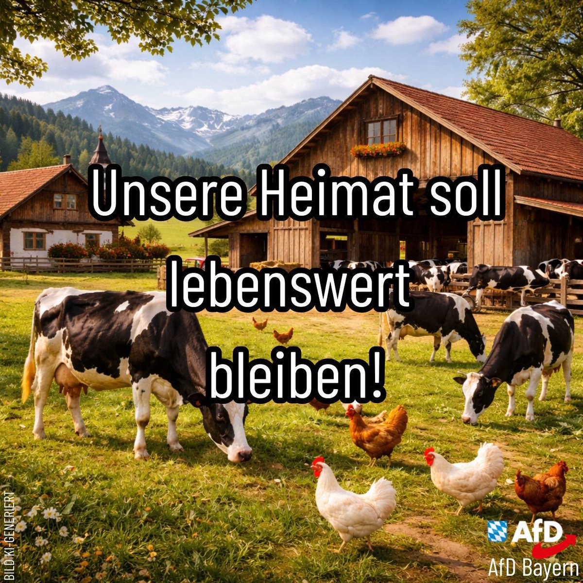 Die AfD setzt sich für eine starke und selbstbestimmte ländliche Entwicklung ein, die Tradition und Fortschritt verbindet. Unsere Heimat soll lebenswert bleiben – für uns und kommende Generationen. 

afdbayern.de/kommunalwahl-2…

Deshalb am 8. März 2026 AfD wählen!