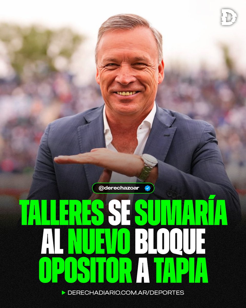 derechazoar's tweet photo. 🇦🇷🚨 SE VA ARMANDO EL BLOQUE OPOSITOR: Talleres también se sumaría a la oposición de la dictadura de AFA. https://t.co/8q545frpHi