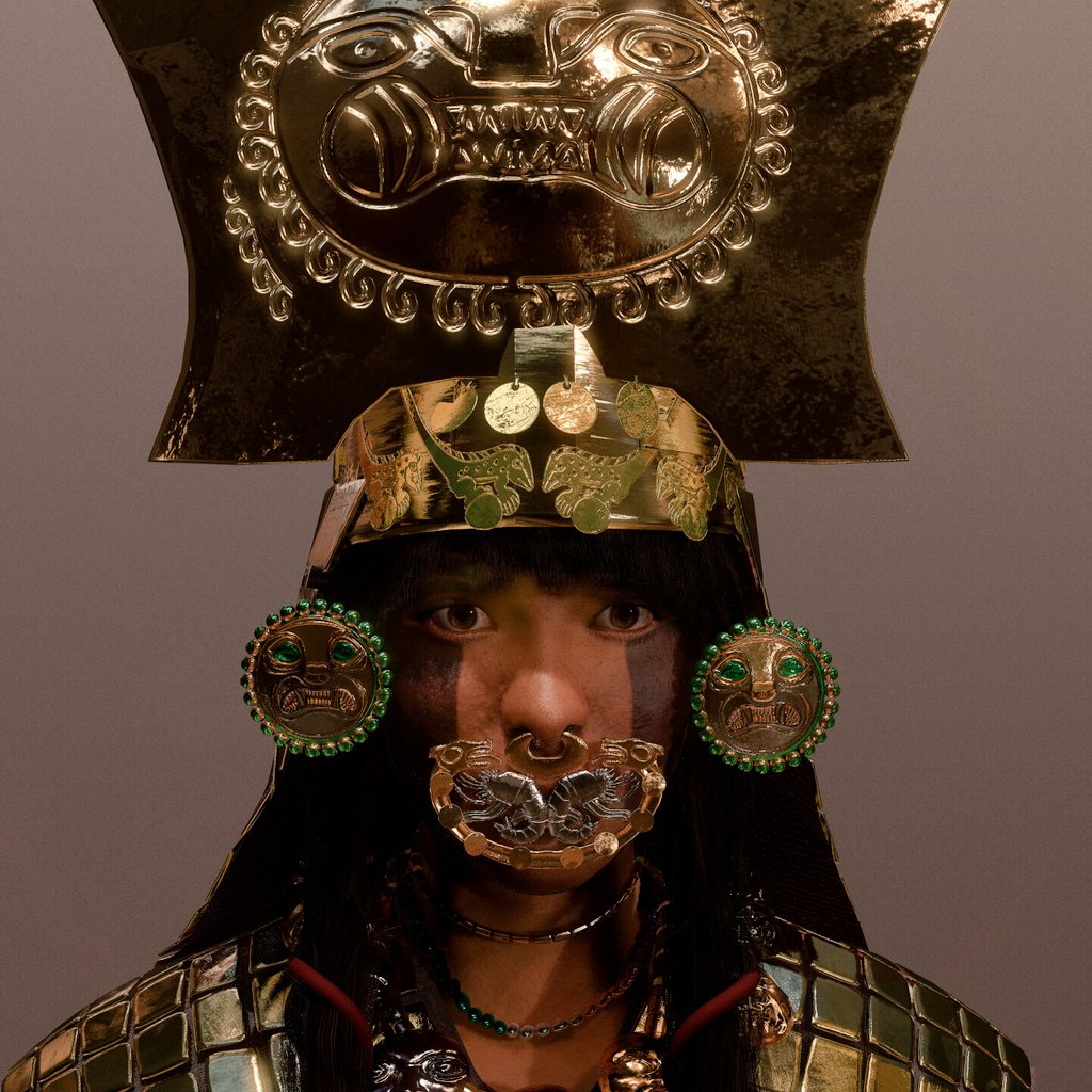 Miguelvaz1500's tweet image. •Reconstrução facial da Dama de Cao, uma múmia de uma nobre mulher moche que foi encontrada em 2006 por uma equipe de arqueólogos no Peru, a múmia datava de 450 d.C., segundo algumas pesquisas realizadas. 
Créditos ao artista: camayoc.artstation.com