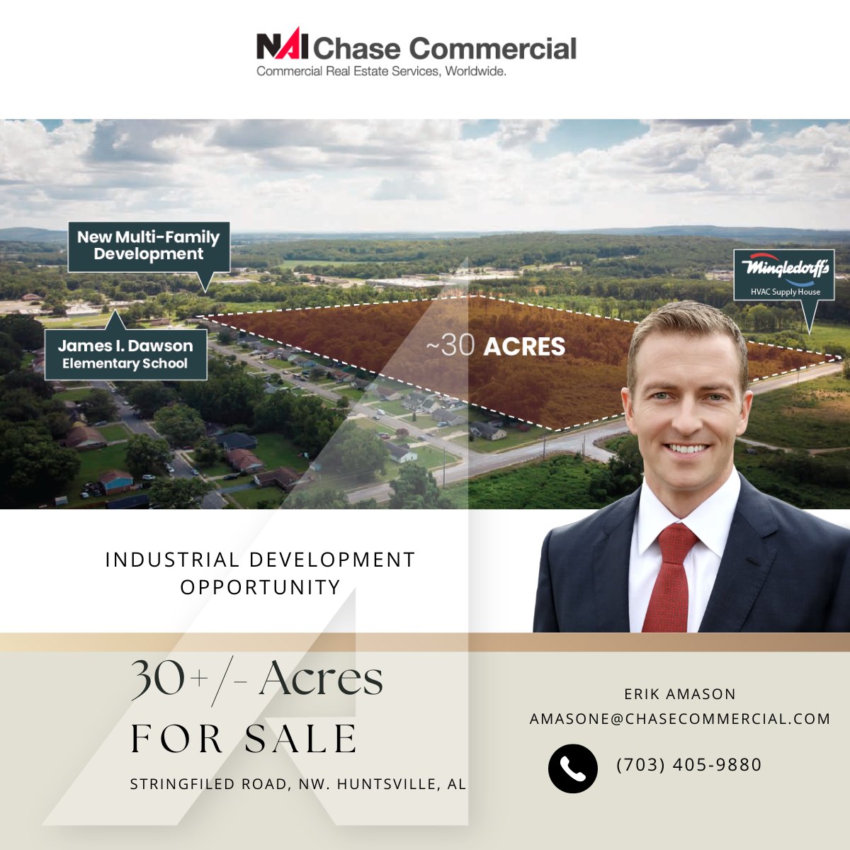NAIChase's tweet photo. 📍 30± Acres FOR SALE on Stringfield Rd in Huntsville, AL

Great opportunity for developers and investors in one of North Alabama’s fastest-growing markets.

📞 Erik Amason (703) 405-9880
🔗 https://t.co/qhY274T5bO

#HuntsvilleAL #CRE #LandForSale https://t.co/VaisxN6e0B