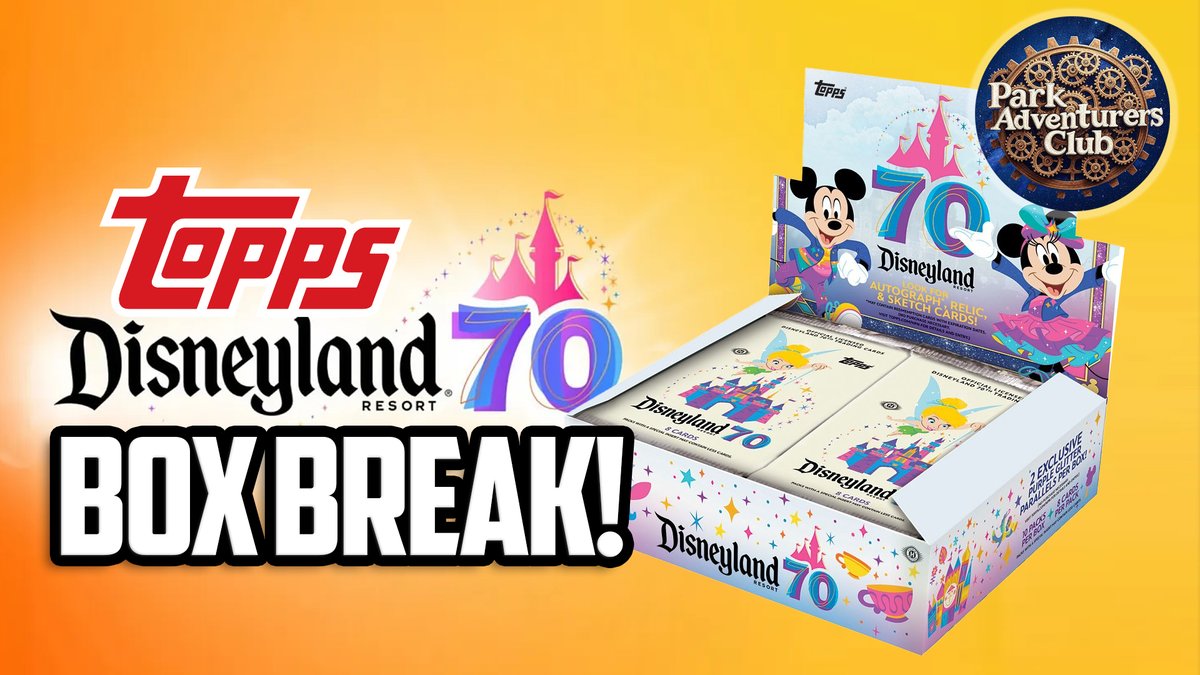 ParkAdvClub's tweet image. Rob is breaking a FULL BOX of Topps Disneyland 70th live! 🎢

Autographs. Relics. Chrome. The set everyone wants!
Who's joining? 🎴✨

Link: youtube.com/watch?v=6kTNmg…

#Disneyland70th #BoxBreak #DisneyCards