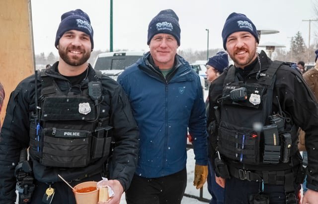 WotherspoonT's tweet photo. On a fast breakout with the police.

They came to play. 

Thanks to the @reginapolice for joining us yesterday and for their service to our community. https://t.co/bIXjBt8Opa