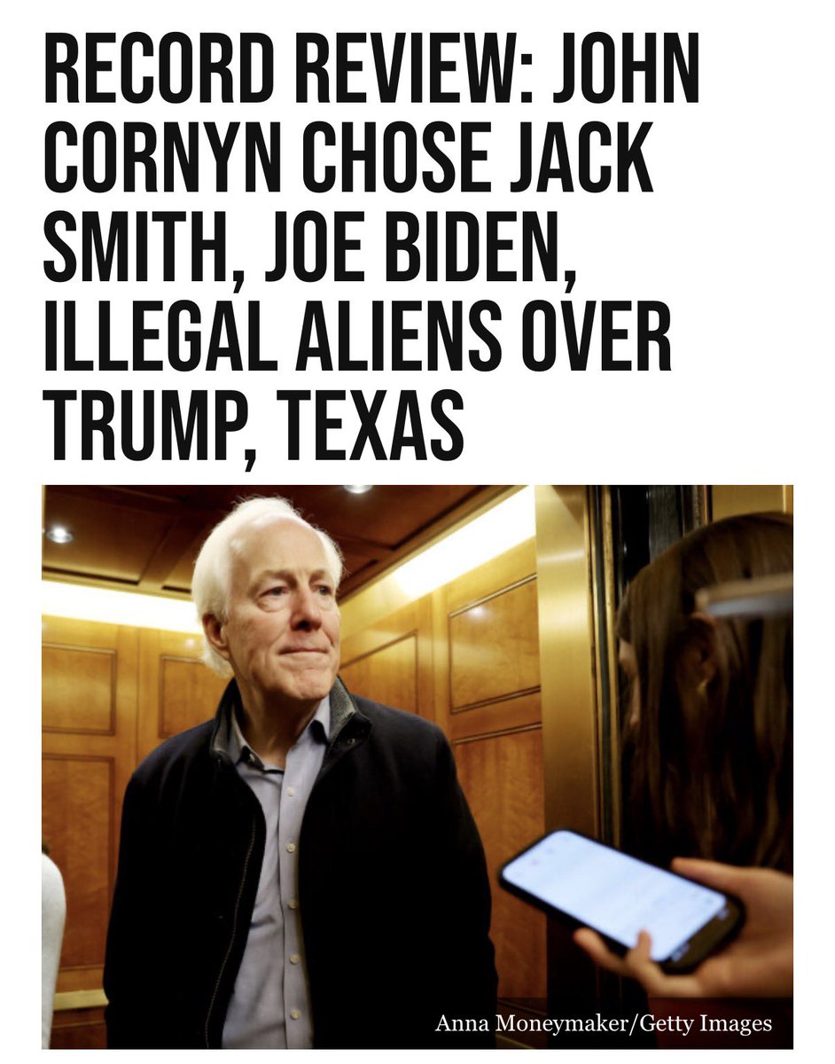 Cornyn spent $70 million in the primary to paint himself as a friend of Trump with a conservative record.

But Cornyn’s record reveals he has spent nearly a decade working to stop Trump and more than two decades undermining the conservative movement.

Read the full expose here ⬇️