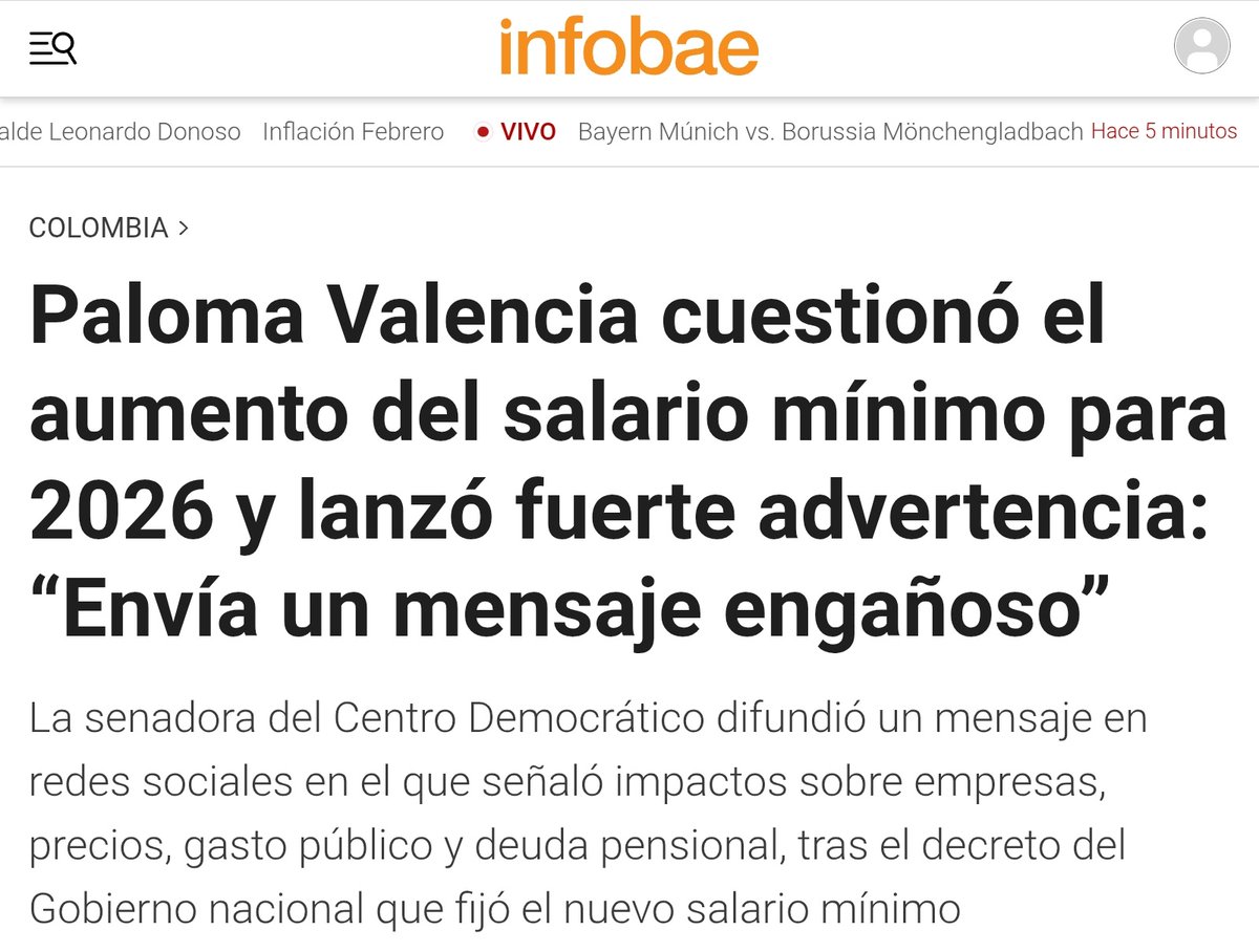 Qué doble discurso maneja Paloma Valencia. ¿Ya olvidó que el 30 de diciembre de 2025 fue de las primeras en atacar el aumento del salario mínimo decretado por el presidente? Luego cambió de color como camaleón, no por convicción, sino porque la ciudadanía y el empresariado