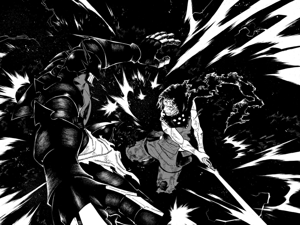 me acabo de ver la pelea en el manga y qué locura de pelea, por Dios. La verdad, me gustó más en el manga que en el anime.