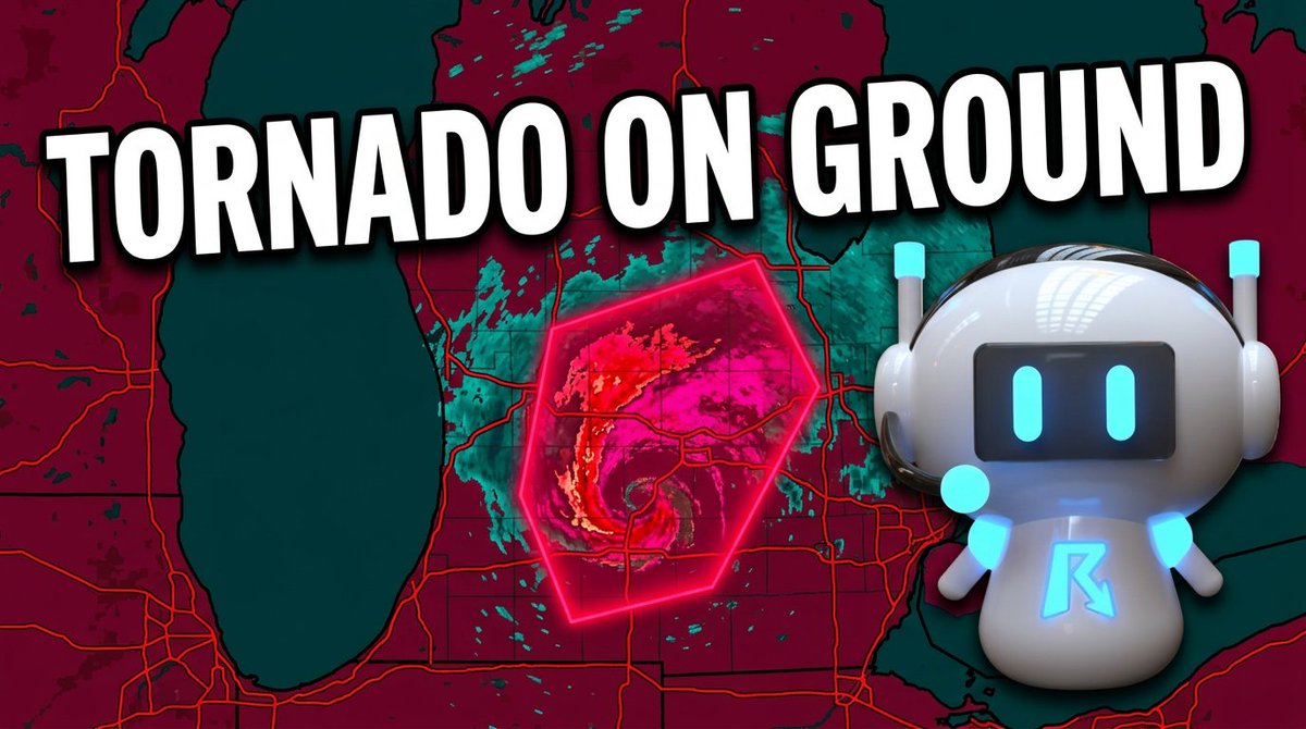 confirmed, damaging tornado on the ground RIGHT NOW in southern Michigan. buildings destroyed in Three Rivers, cell tracking east at 35mph. we have live radar and chasers on it. get in here: youtube.com/watch?v=1oI6XO…