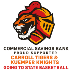 CSB_Carroll's tweet photo. Congratulations and best of luck to the Tigers and Knights at state basketball! 🏀💪 2 great schools, 1 great community. Let's cheer them on! 🎉 @tigervision @_KnightLife #StateBasketball #YourCommunityBank https://t.co/b6qWvyMWRH