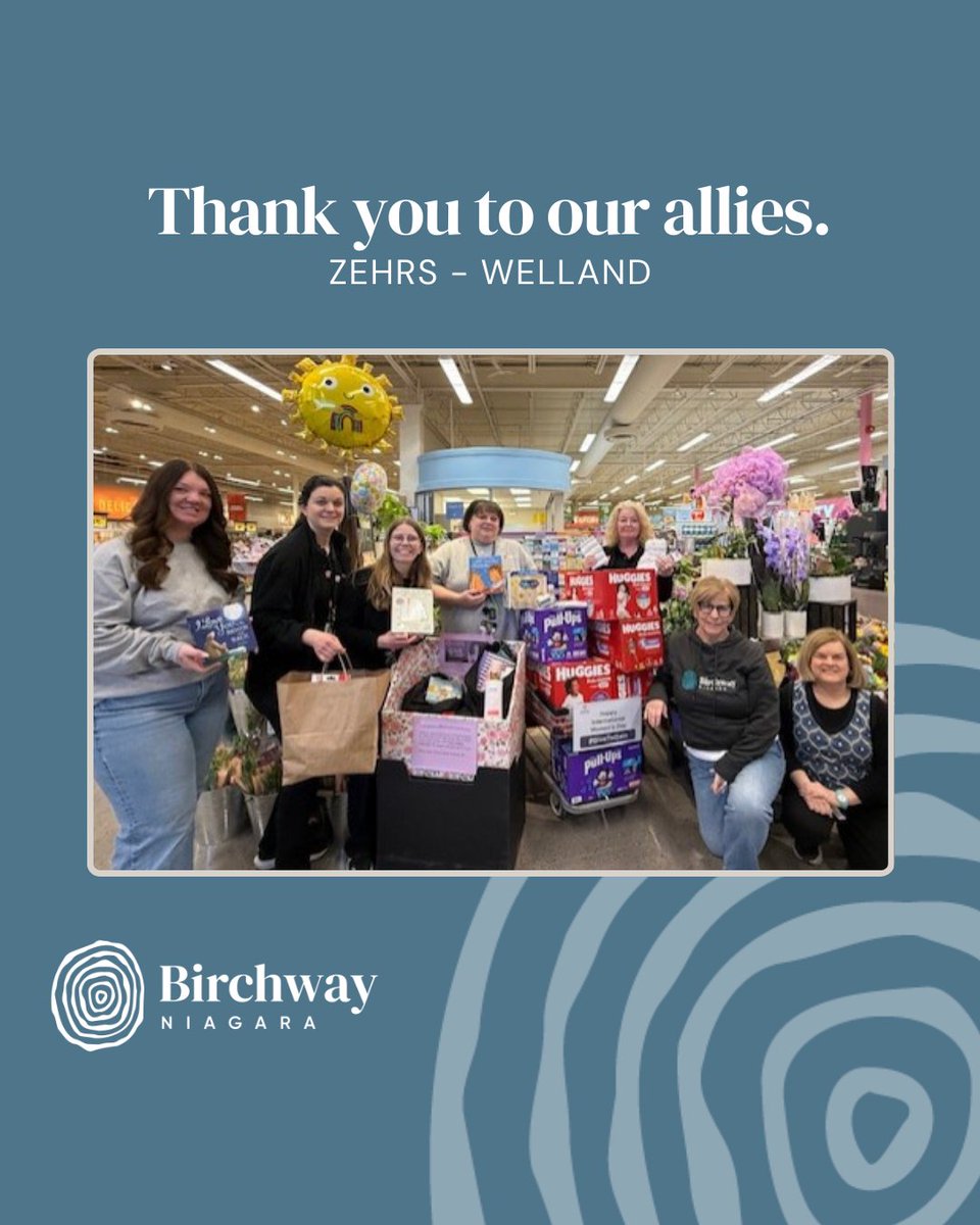 Grateful to Zehrs Welland for supporting #GiveToGain this #IWD2026! Your donation of baby essentials brings hope and support to families in our community. Thank you for helping to create a future without abuse. #AlliedAgainstAbuse #BirchwayNiagara