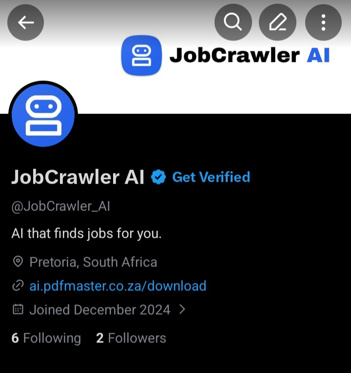 pdfmaster_za's tweet photo. Our official x page @JobCrawler_AI PLEASE FOLLOW US 😊 https://t.co/WhD4qyCdw0