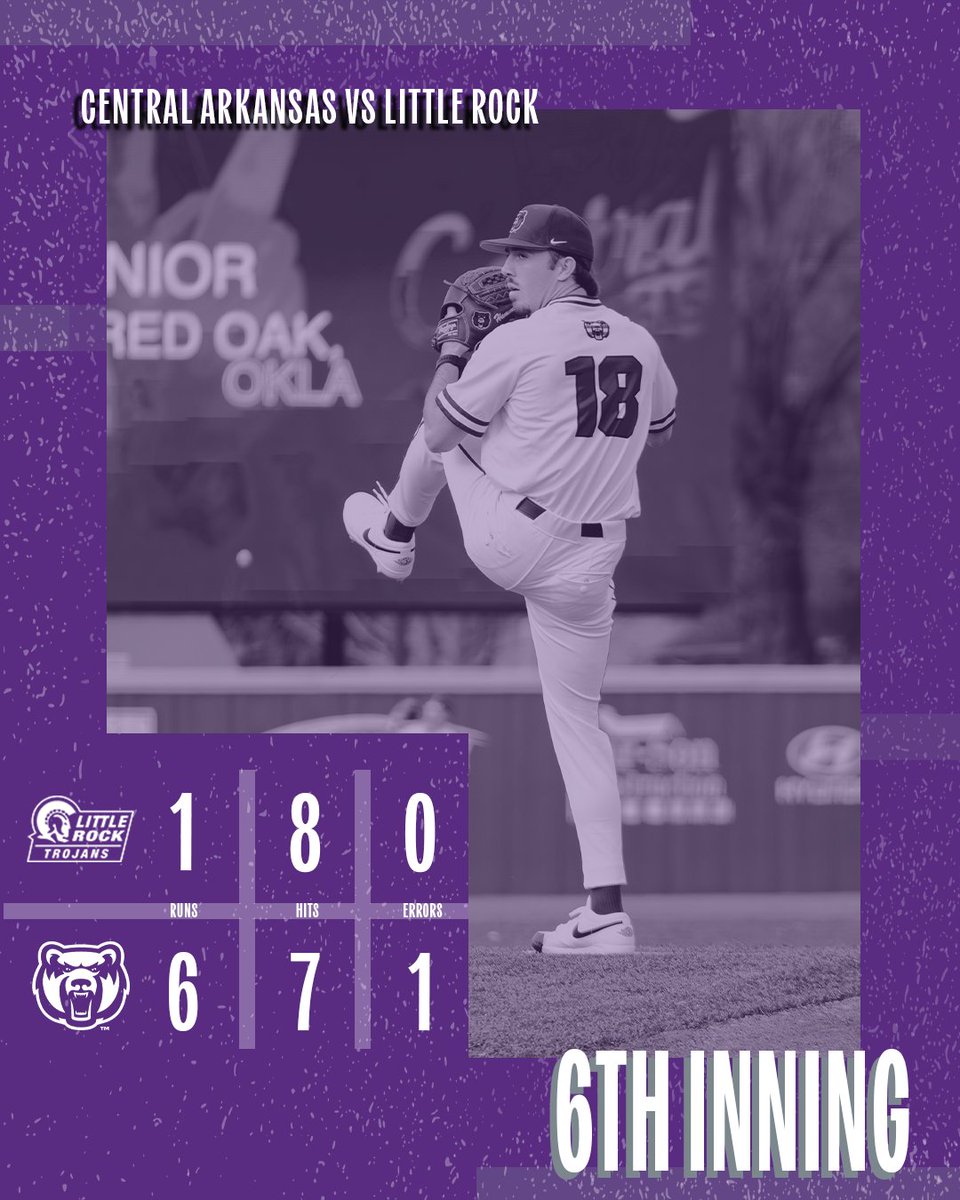 UCABearBaseball's tweet photo. Jagger Schattle drives Landon Carter in for another run! Headed to the 7th!
#BearClawsUp 
#FightFinishFaith https://t.co/JZWVyRJ35R