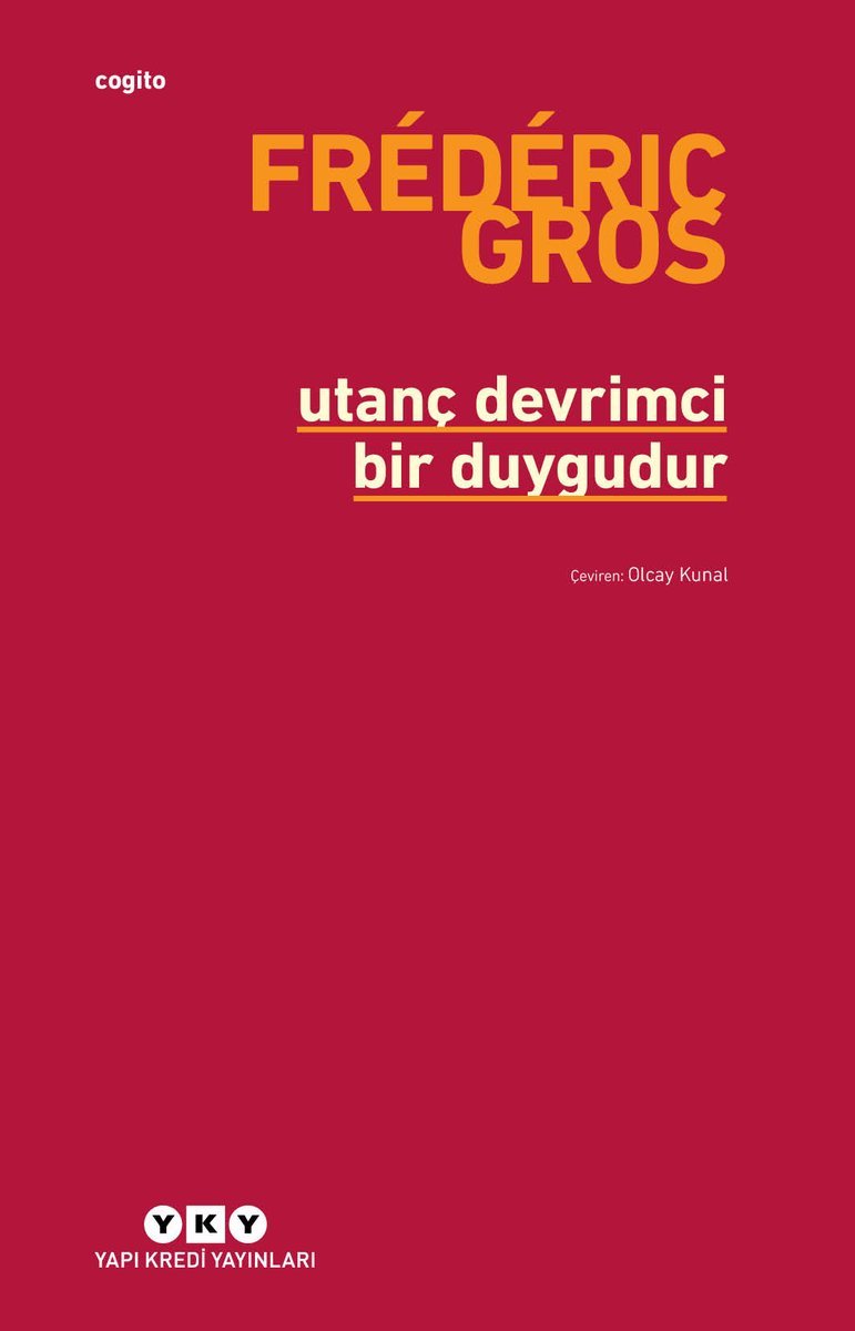 Düştük gece gece bir kitaba: "Oysa utanç hayal gücüyle işler. 'Dünyadan utanmak' ve birbirimize olaylar farklı şekilde olabilirdi demek için gereklidir o." Tam da bu zamanların metni. Utanç üzerinden bugünkü dünya okuması. Olcay Kunal çevirisiyle YKY'den çıkıyor. Okunur hocam.