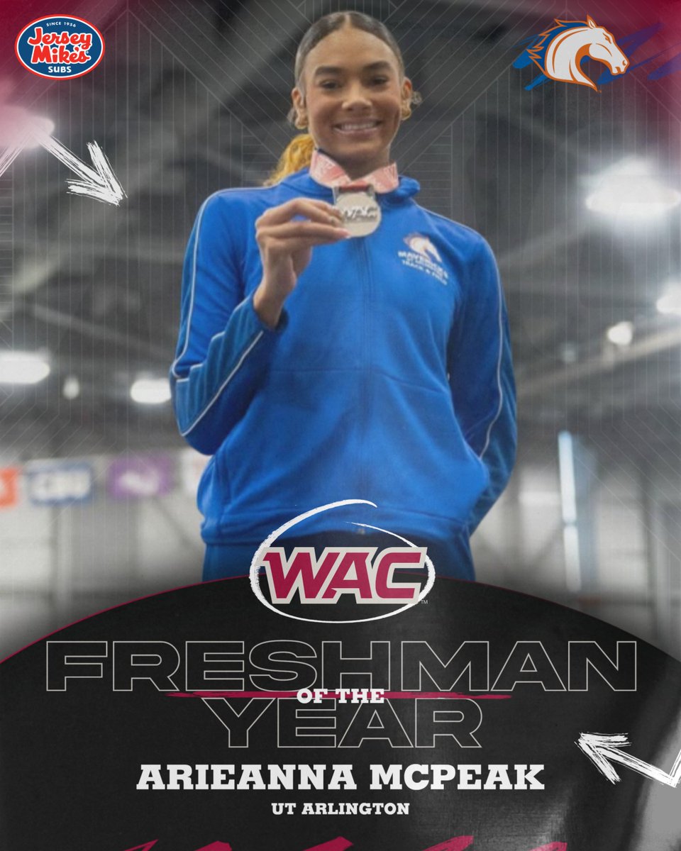 UAConference's tweet photo. #WACitf Women's Freshman of the Year presented by @jerseymikes π
Arieanna McPeak | @UTAMavsTFXC https://t.co/OiLPKBUT7I