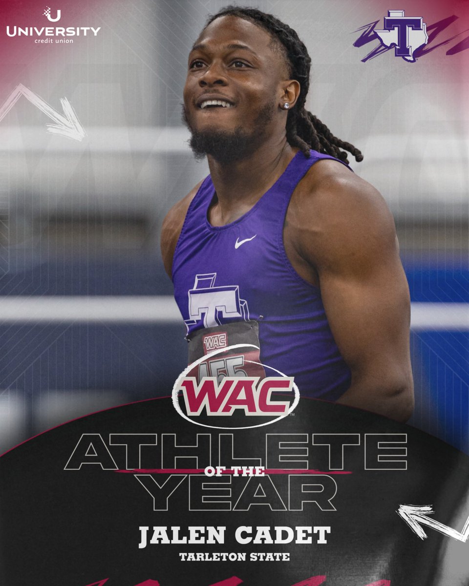 UAConference's tweet photo. #WACitf Men's Athlete of the Year presented by @UCU_LA π
Jalen Cadet | @TarletonXCTrack https://t.co/DS3m083O4p