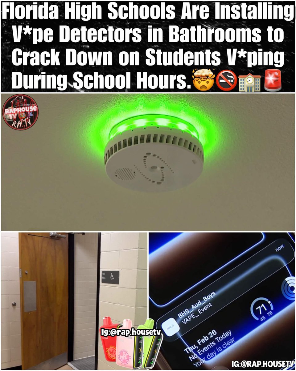 Florida High Schools Are Installing Vape Detectors in Bathrooms to Crack  Down on Students Vaping During School Hours.