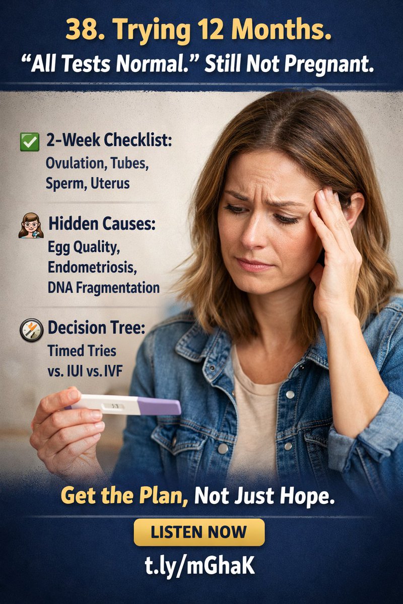 AmolsMD's tweet photo. 38, trying for a year, and all your fertility tests are "normal"? 🛑 Don't let hope be your only strategy. Unexplained infertility is a label, not a diagnosis.

In the latest episode of Taco bout Fertility Tuesday 🌮, I outline a step-by-step clinical plan to find the invisible factors keeping you from getting pregnant—from egg quality to sperm DNA fragmentation 🧬.

👇 Click below to listen to the full game plan and retweet to share with anyone who might be feeling stuck on their journey! 

🎧Link: https://t.co/o4GrRD53us

#Fertility #TTC #IVF #UnexplainedInfertility #WomensHealth
