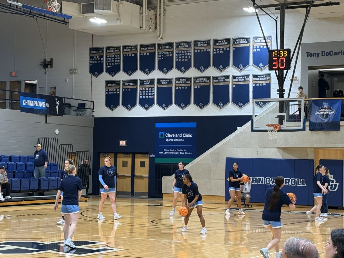 IUMightyMacs's tweet photo. ⏳ Countdown to 5:30!
The Mighty Macs are on the floor at John Carroll University, getting ready for their NCAA Tournament matchup against #21 SUNY New Paltz. The energy is building, and it’s almost game time.
Let’s go, Macs! 💪
#RollMacs #DefendThePack https://t.co/iAQglvluAZ