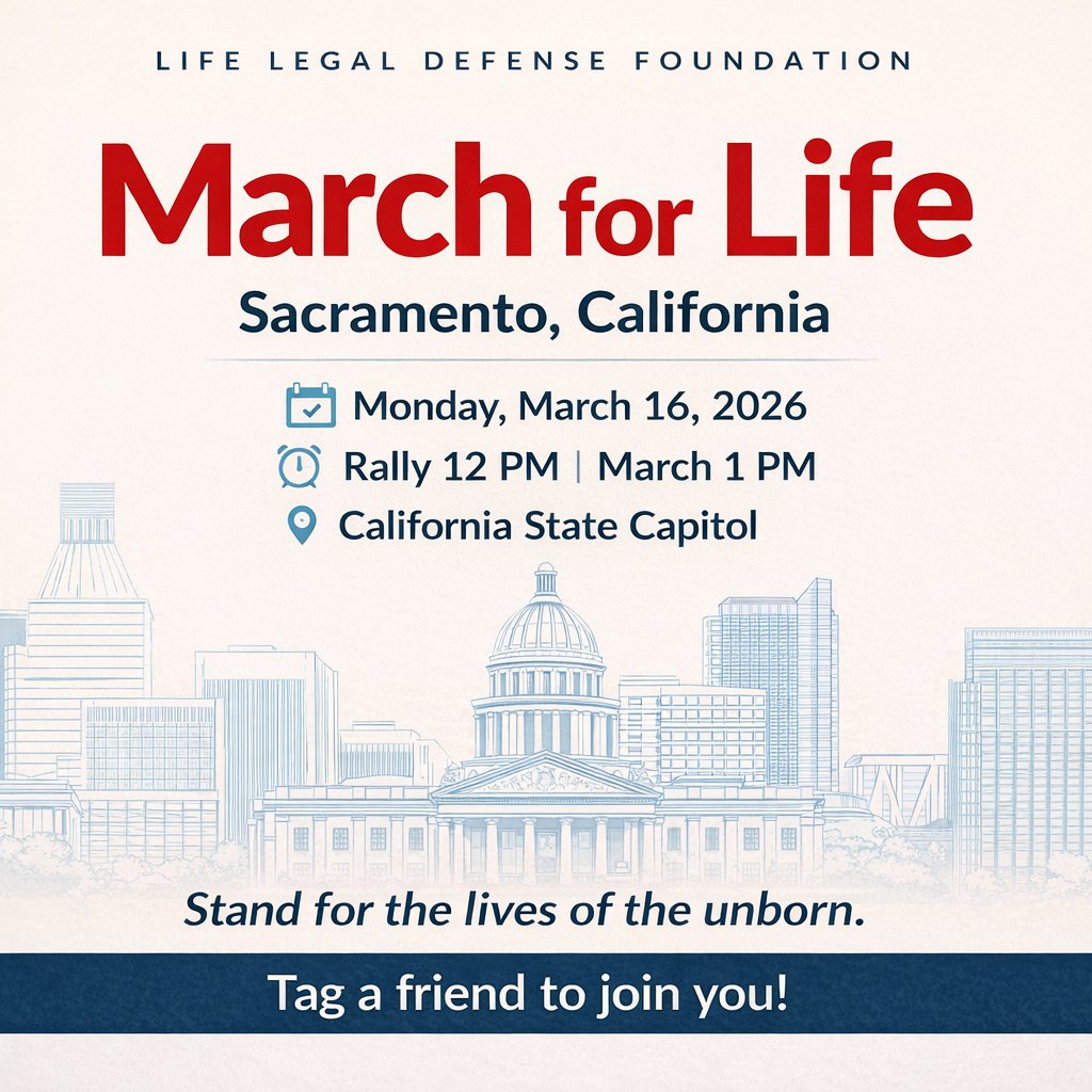 Let’s reclaim California for life!
Join us as we march for the lives of the innocent.
Be sure to stop by our table and say hello—we’d love to meet you and share some helpful resources.
📅 Date: Monday, March 16, 2026
⏰ Time: Rally at 12:00 PM | March at 1:00 PM
📍 Location: 1315