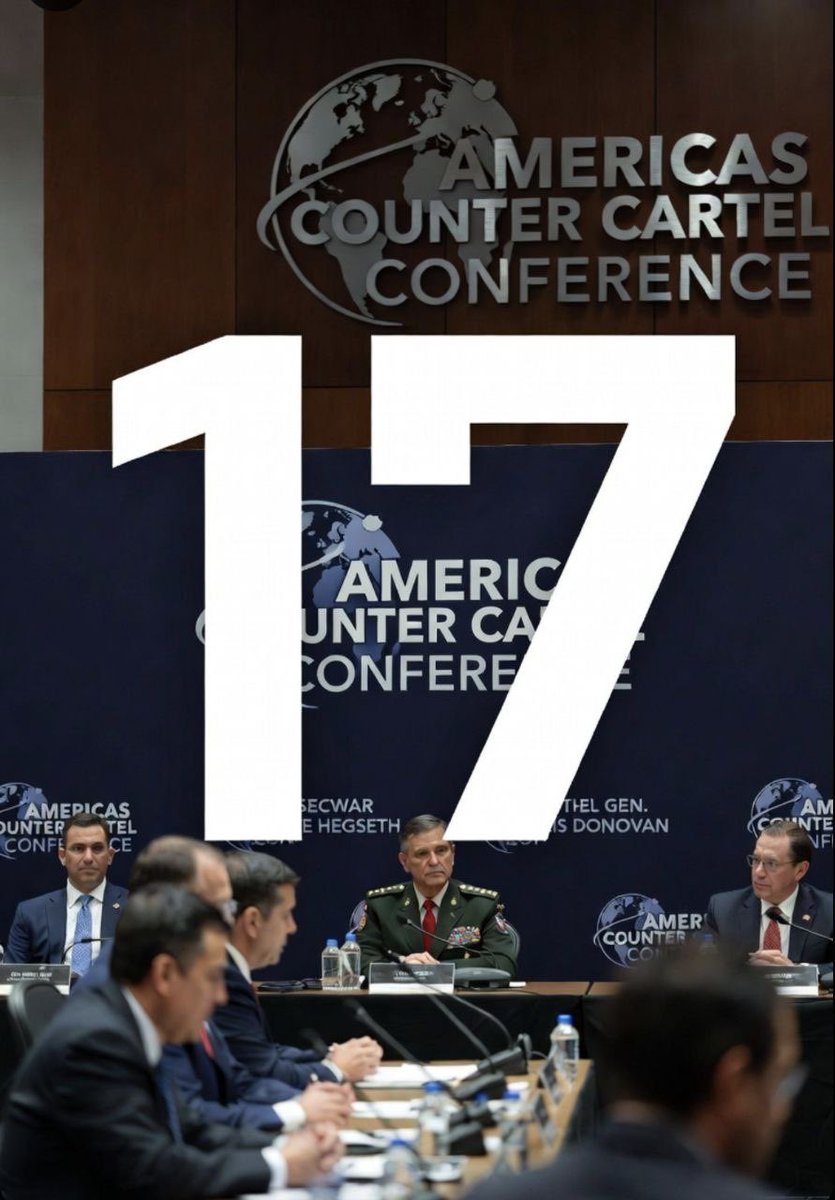 warDaniel47's tweet image. 17 COUNTRIES UNITE TO CRUSH THE CARTELS! 

Today at the Americas Counter Cartel Conference, 17 nations pledged allegiance to the Department of War's mission to ERADICATE narco-terrorists and their enablers across the Western Hemisphere! 

BQQM 💥💥💥