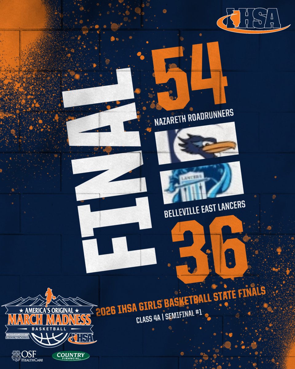 IHSA_IL's tweet image. 🏀⛹️‍♀️Nazareth defeats Belleville East 54-36 to advance to the #IHSA 4A Girls Basketball State Championship!!🏆