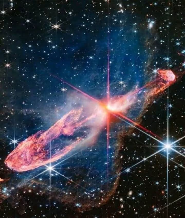 konstructivizm's tweet photo. NASA's James Webb Space Telescope has captured a tightly bound pair of actively forming stars, known as Herbig-Haro 46/47, in high-resolution near-infrared light. NASA, ESA https://t.co/uZjvVO9SCx