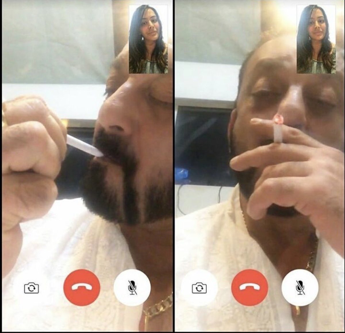 Being_Naddy's tweet photo. Trisha dutt sharing adorable snap of facetime of father #sanjaydutt #BollywoodNews #The50Show https://t.co/2K96U8487w
