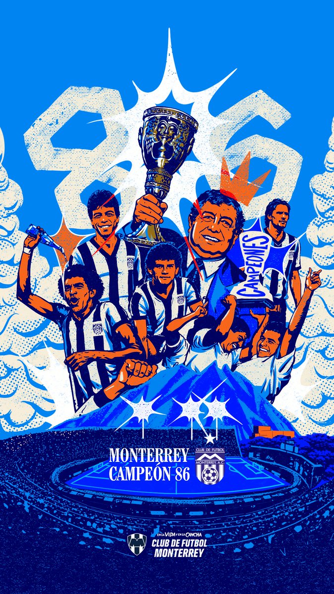 Rayados's tweet photo. ¡Aquí te dejamos este #WallpaperRayado de nuestros Campeones del 86!🏆🥹

🎶Volveremos, volveremos...🎶 https://t.co/dyJxpOVp6K